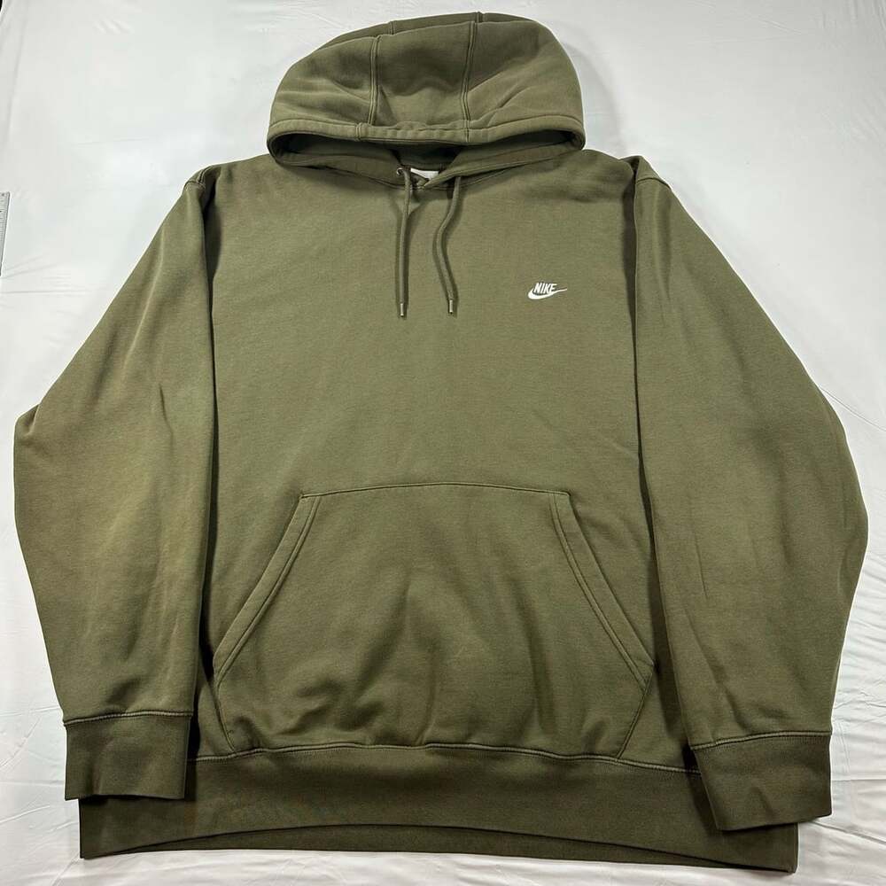 Nike Club Fleece Men's Hoodie Green Size 4XL Embroidered Swoosh